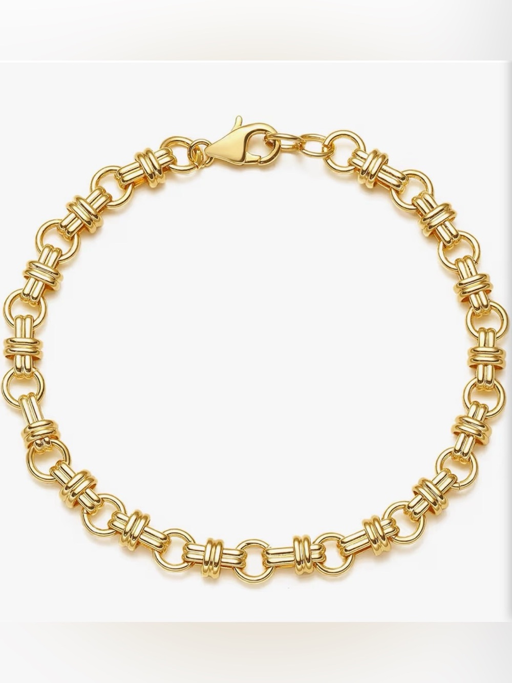 NEW 14K Gold Plated Gold Link Accent Bracelet